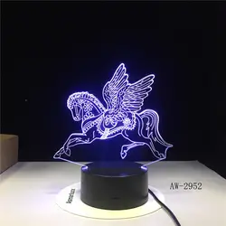 GX2952 Единорог 3D лампа Kawaii малыш ночь светящееся Рождественское украшение для дома RGB светодиодный лампы Luminaria тесто игрушки настольные
