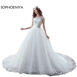 Новое поступление кепки рукавом Длинные свадебные платья 2019 трапециевидной формы сексуальные свадебные платья Vestido de novia robe de mariée