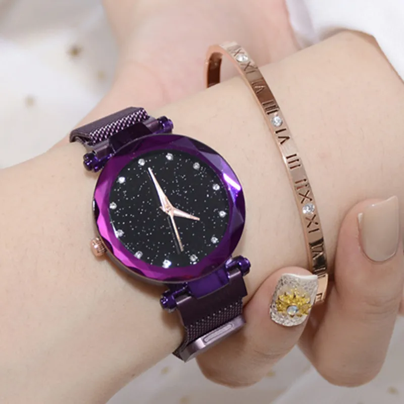 

Super Hot Magnet Buckle Women Watches Ladies Starry Sky Mesh Quartz Watch Relogio Feminino Montre Femme Relojes Mujer Horloges