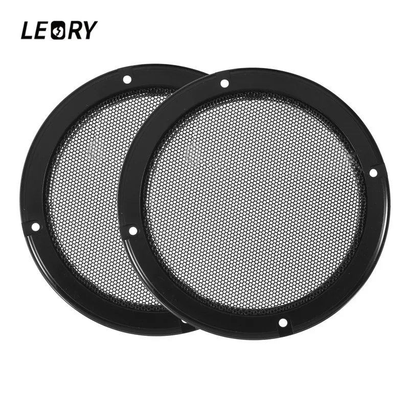 

LEORY 1 Pair Silver/ Black Replacement Round Speaker Protective Mesh Net Cover Speaker Grille 2/3/4/5/6.5/8/10 inch for Choices