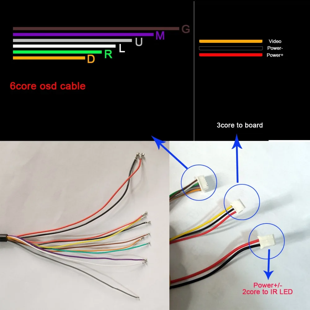 Камера OSD кабель меню osd кабель для 960H CVBS/TVI/CVI/AHD OSD плата камеры