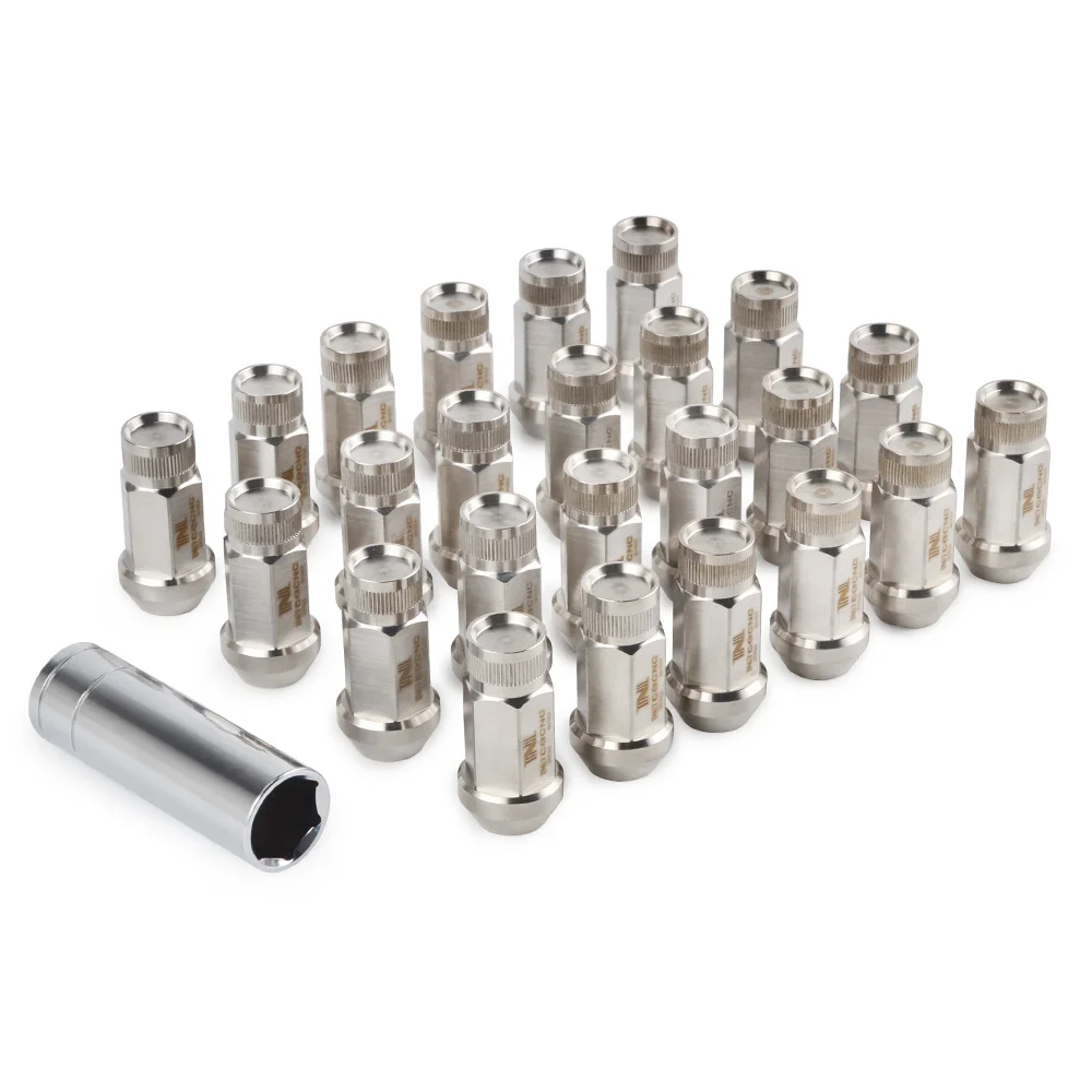 

NICECNC 24PCS M14x1.5 Trail Wheel Lugs Nut Chrome Drift Rim Lug T304 Stainless Steel Bolts KDM Dub For Ford Expedition F-150