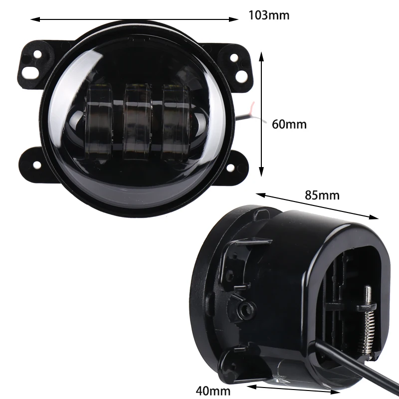  2pcs 30w Chip led 4 inch White Round fog lights lens Projector 4'' Fog Lamp For Offroad Jeep Wrangl - 32884109411