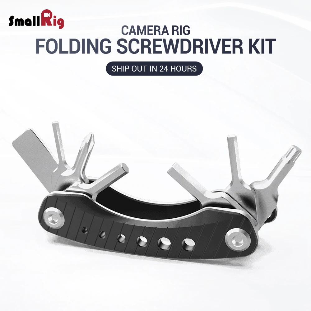 

SmallRig Folding Screwdriver Kit Blade DSLR Camera Rig Folding Tool Set Black Light Weight W/ pocket-sized multitool design 2363