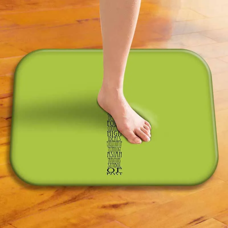 

Modern Flannel Waterproof Door Mat Plain Green Style Carpet Bedroom Area Rug Decorative Stair Mats Home Decor Crafts Bont Kleed