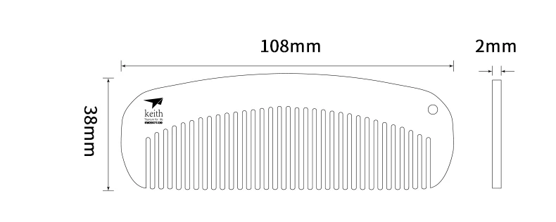 Keith Pure titanium Открытый путешествия гребень антистатические прочные волосы гребень для мужской стиль и женский стиль