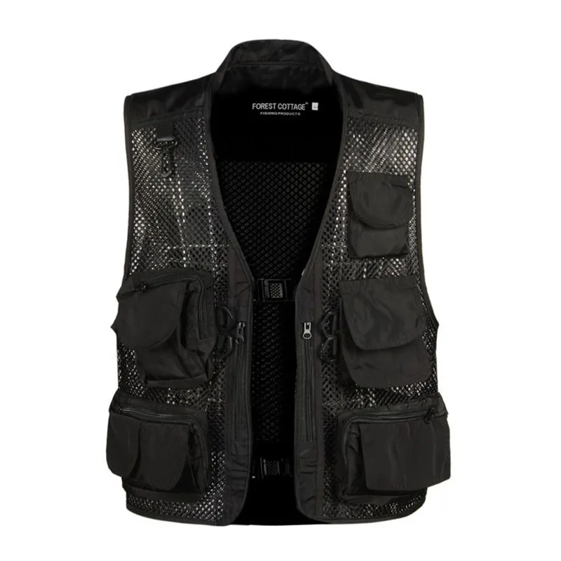 

Men's Outdoor Sports Vest Photography Fishing Jacket Multi Pocket Zipper Loose 55