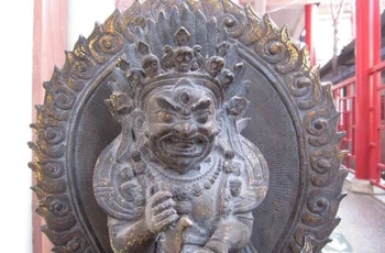 

11"Nepal Buddhism Temple Old Copper Bronze Mahakala mantra buddha Statue