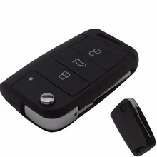 jingyuqin 3 Buttons Modified Folding Flip Remote Car Key Cover Case Fob For VW Golf 7 GTI MK7 Skoda Octavia A7 Seat With logo