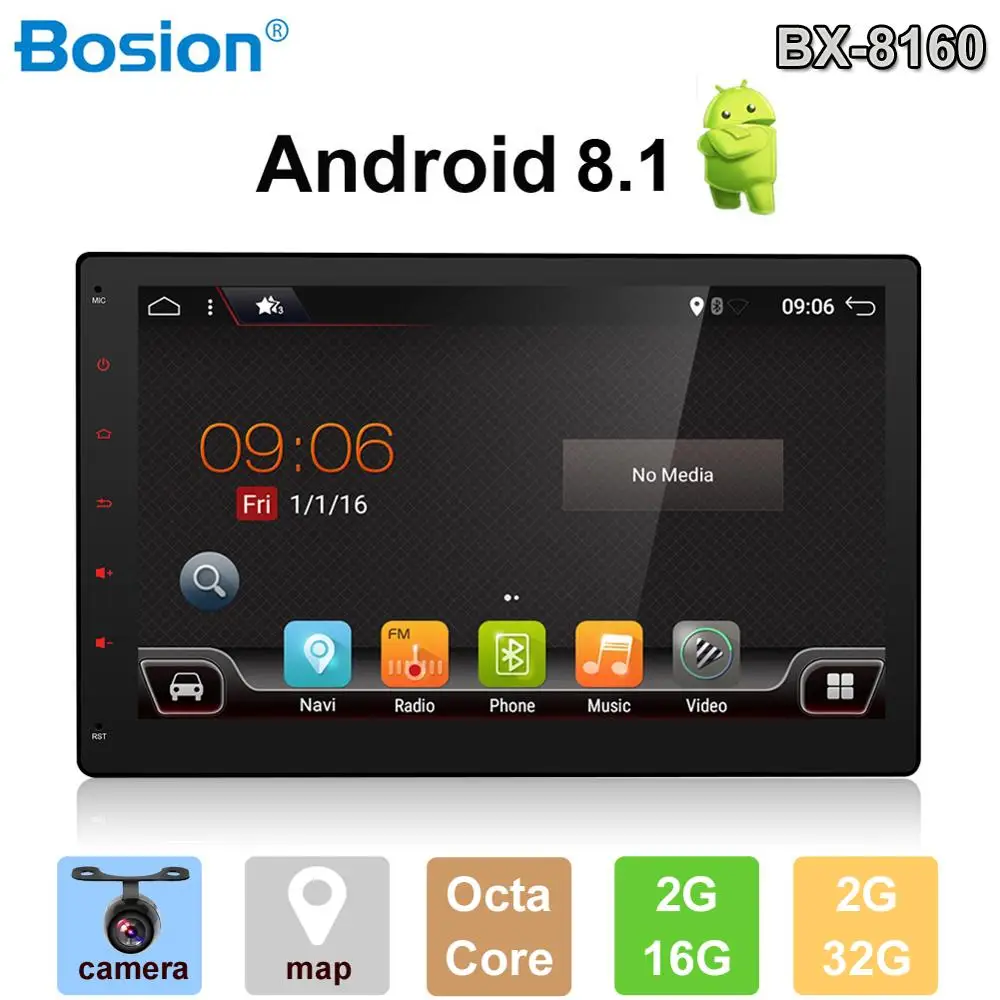 

Bosion Car Multimedia Player 10.1" 2 din for Android 8.1 Navigation Audio bluetooth WIFI GPS Radio Video Car Stereo free camera