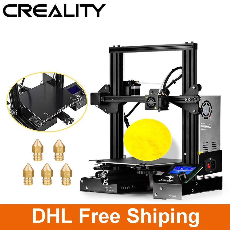 

CREALITY 3D Printer Ender-3/Ender-3X Upgraded Tempered Glass Optional,V-slot Resume Power Failure Printing DIY KIT Hotbed