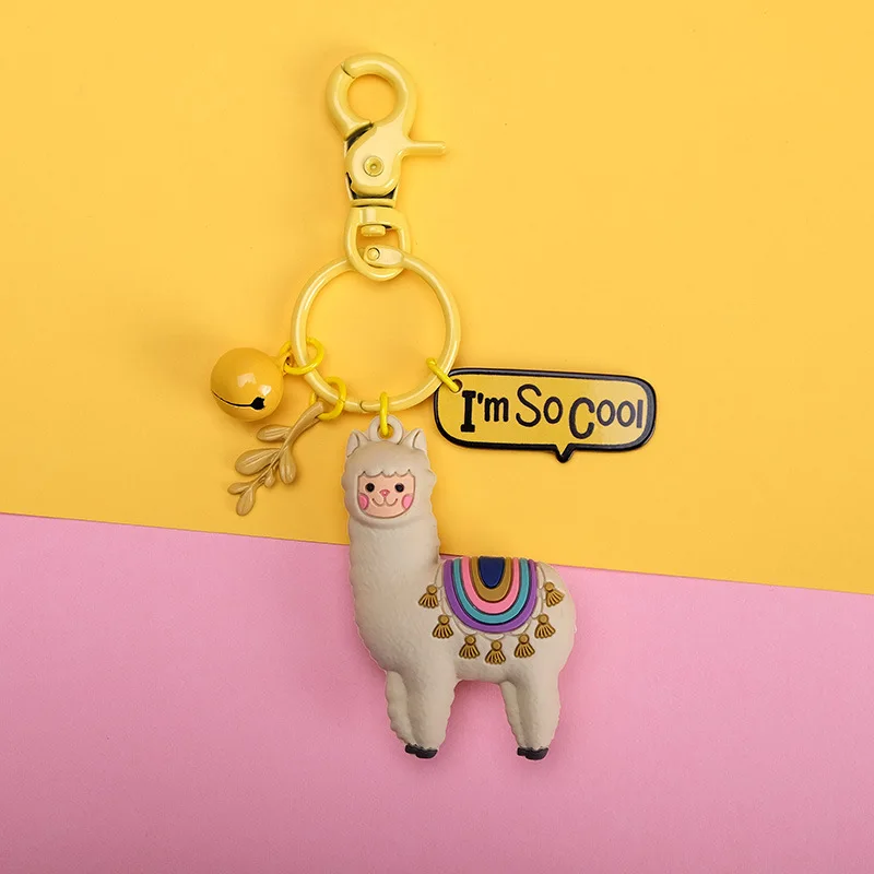Модный эпоксидный трехмерный милый брелок для ключей из альпаки кукла креативный мультфильм маленький брелок в форме Овцы на сумку кулон ювелирные изделия маленький подарок - Цвет: 1