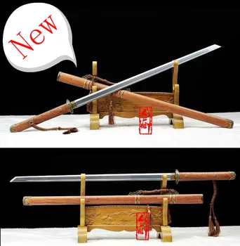 

Hand Forging Full Tang High Manganese Steel Blade Sharp Chinese Swords Tang Dynasty Battle Sword Jian Katana/Pear Wood Saya