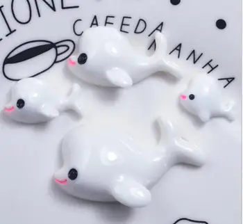 

Diy materials 100 pcs/lot flat back mixed resin jewelry accessories,White dolphin resin optional accessories 4 kinds of size