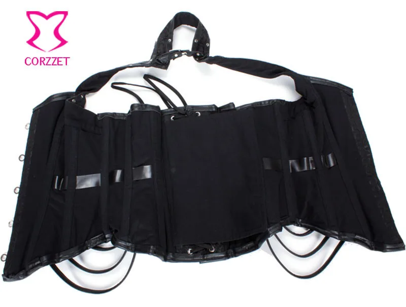Corzzet Preto Brocade Halter Shaper Do Corpo