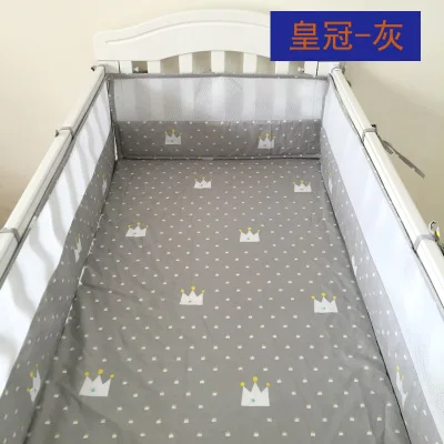  Nordic Style Crib Bumpers Cotton&Mesh Baby Bed Bumpers Clouds/Crown Pattern Newborns Cot Bedding Pr