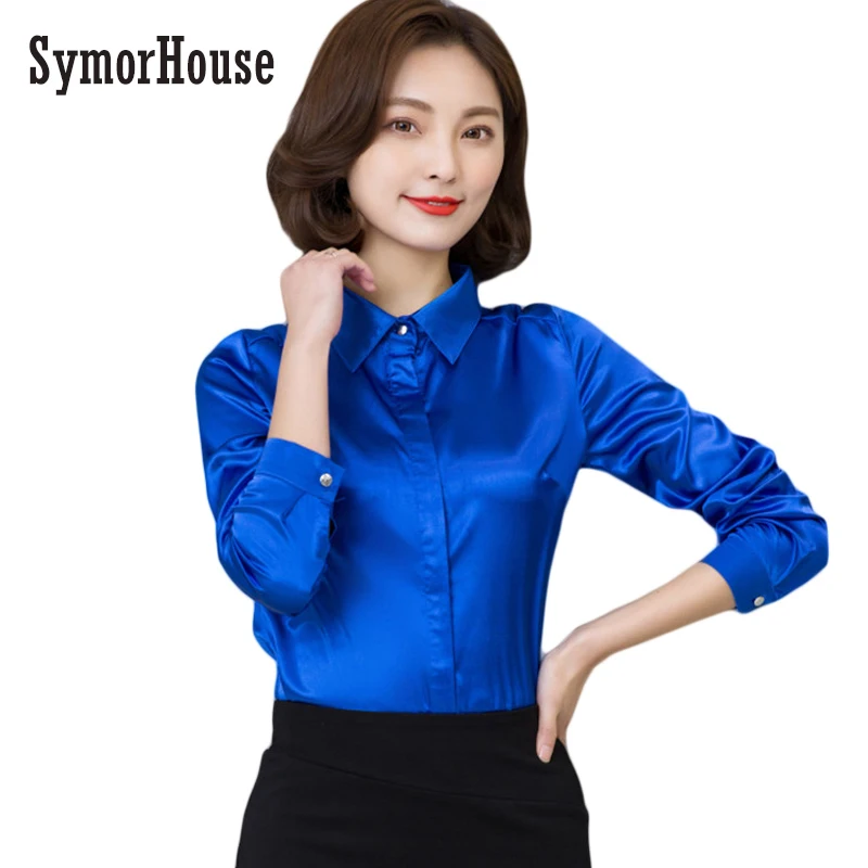 Online Get Cheap Women Silk Satin Blouses Work -Aliexpress.com SymorHouse Women silk satin blouse button long sleeve lapel ladies office work shirts elegant female satin silk blouses shirt - Online Get Cheap Women Silk Satin Blouses Work -Aliexpress.com