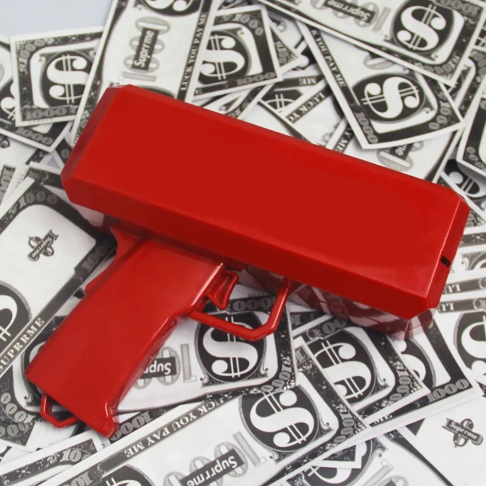 Make It Rain Money Gun Red Fashion Toy Christmas Gift Party Toys Game