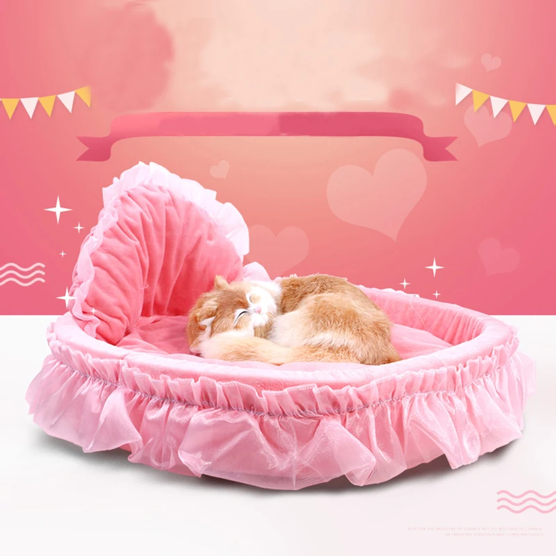 

Lace Bed For Pet Dog House Comfortable For Small Dogs 3 Colors Soft Pet Kennel Cat Sofa Mat Pet