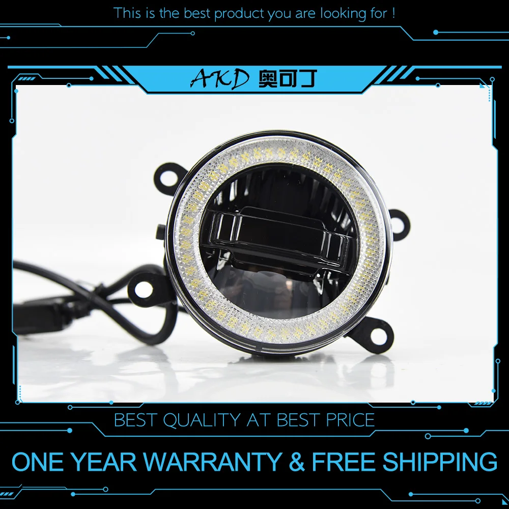 

AKD Car Fog lamp for Ford mustang 2015-2017 Fog light LED Multi Funcation Foglight Angel eyes High Low beam