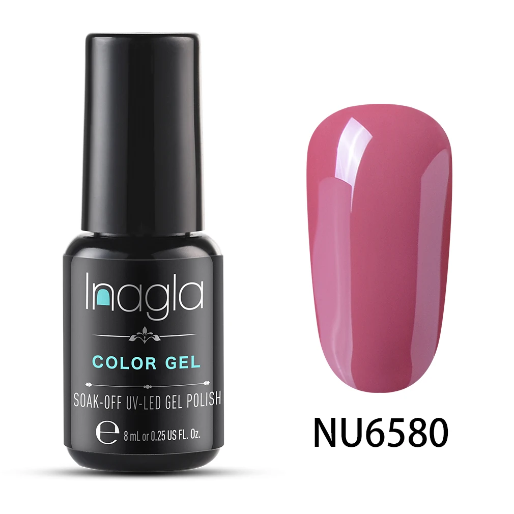Inagla Гель-лак для ногтей, высокое качество, гель для обнаженной краски, Кристальный лак для нейл-арта, замачиваемый, Ультрафиолетовый светодиодный Гель-лак для ногтей - Цвет: NU6580