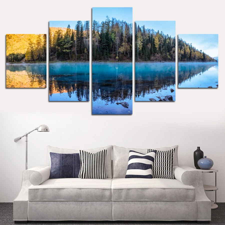 Buy Canvas Painting Lake Tree Landscape Quadros