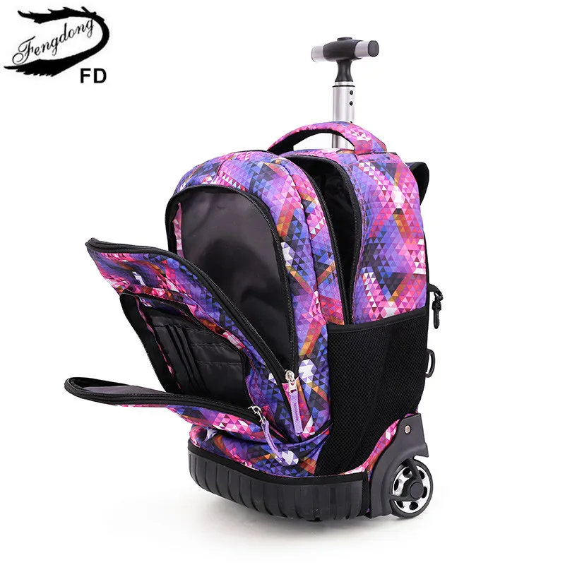 Fengdong Kids Afneembare Rolling School Rugzak Met Wiel Trolley Schooltassen Voor Meisjes Wielen Rugzak Voor Jongen Dropshipping Fengdong Kids Afneembare Rolling School Rugzak Met Wiel Trolley Schooltassen Voor Meisjes Wielen Rugzak Voor Jongen Dropshipping