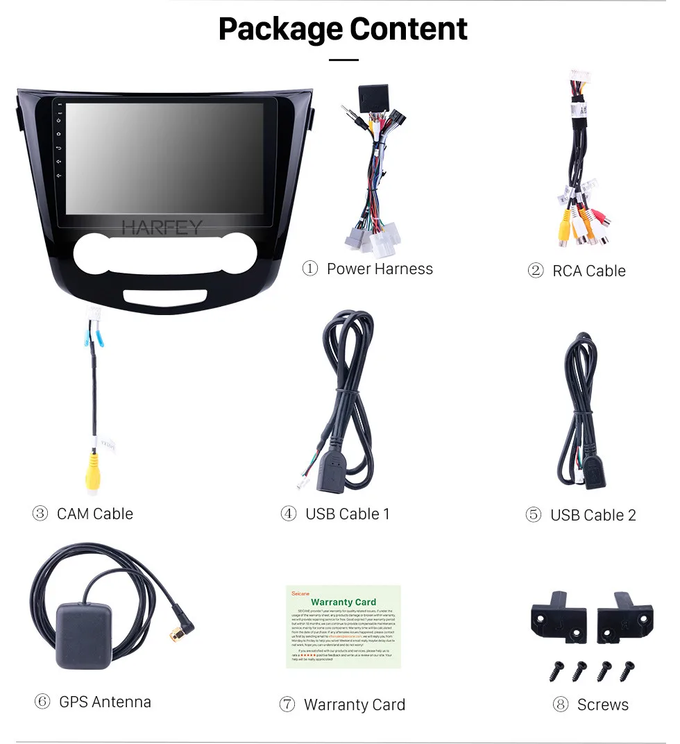 Perfect Harfey Android 8.1 10.1 inch for 2016 Nissan Qashqai car multimedia player Radio GPS Navigation Support Bluetooth USB WIFI 19