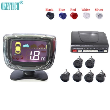 

OkeyTech 6 Sensors 22mm Car LCD Display Parking Sensor Monitor Kit Auto Reverse Backup Radar Assistance Buzzer Alarm for All Car