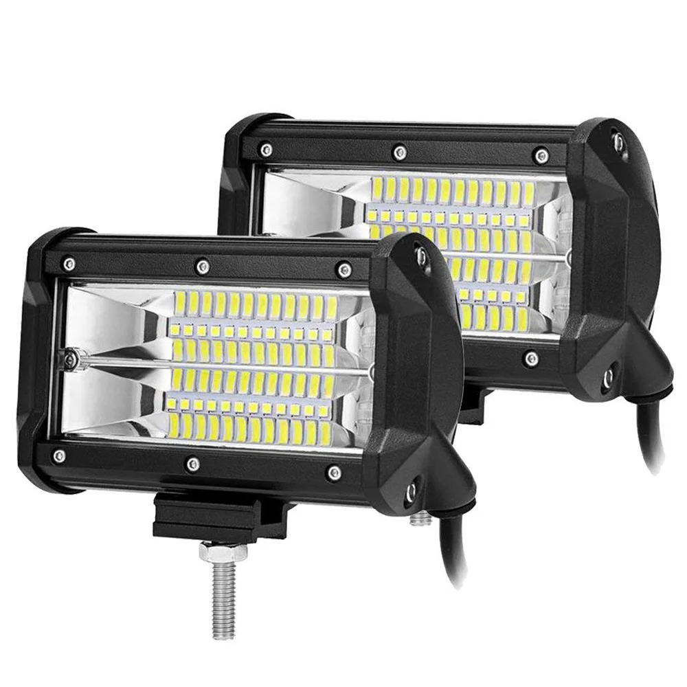 

2 PCS 5 Inch LED Work Light Bar 72W 6000K Flood Beam Offroad Lamp Amber Driving Light For Truck Jeep ATV UTV SUV Boat Marine
