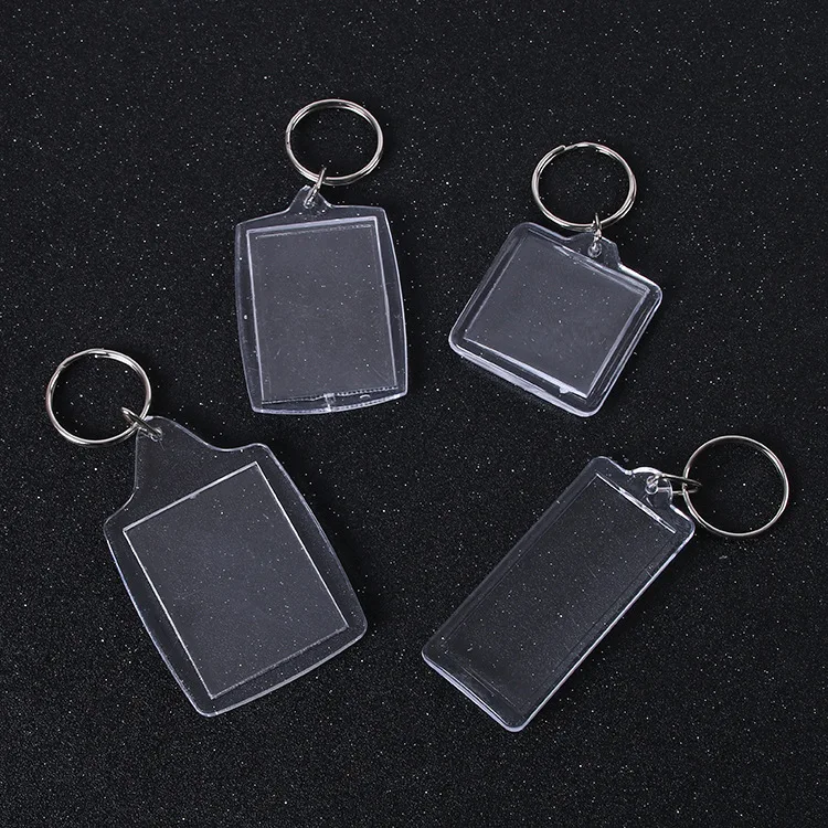 1X Klare Acryl Kunststoff Blank Schlüssel Anhänger Einfügen Pass Foto SchlüS3O6 