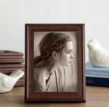 

8 inch Europe Retro Photo Frame Wall Hanging Wood Frame Living Room Decorative Picture Frame