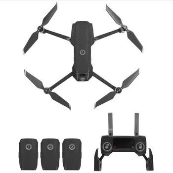 

black carbon fiber PVC Decal Skin Sticker For DJI Mavic 2 Pro and Zoom Drone body protection film +remote Controllers cover