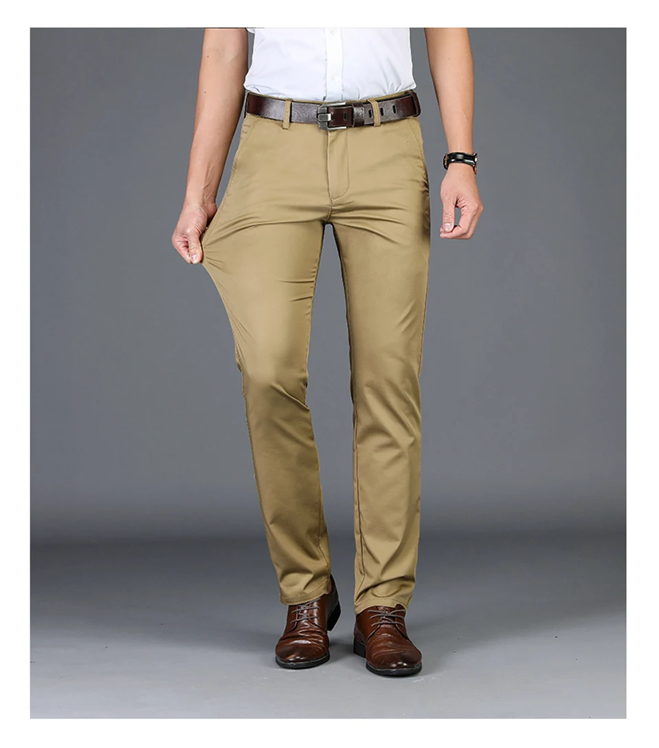 NIGRITY 2019 Весна новые мужские деловые повседневные брюки модные брюки прямые эластичные ткани базовые классические мужские модные размеры