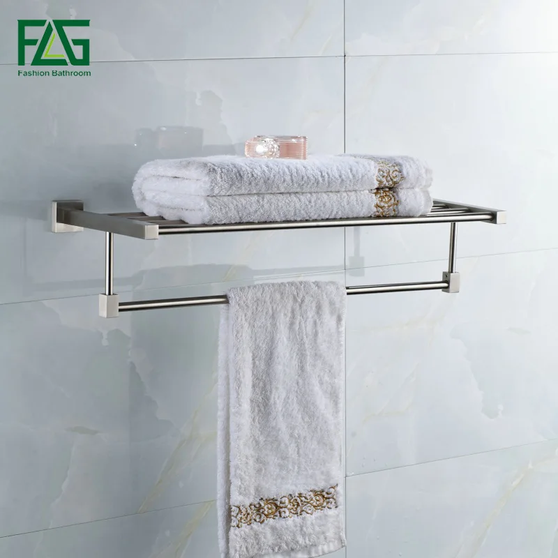 FLG Luxury 304 Stainless Steel Bathroom Wall Mounted Foldable Towel