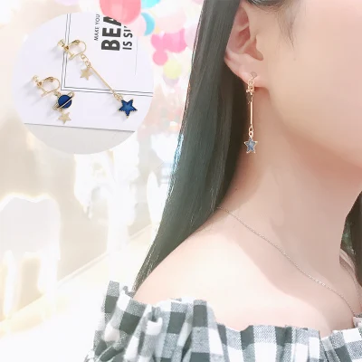 GRACE JUN Clip On Earrings Women Fashion Heart Willow Star Geometric Tassel Cuff Earrings ear clip earrings clip earrings ear clip ear accessories