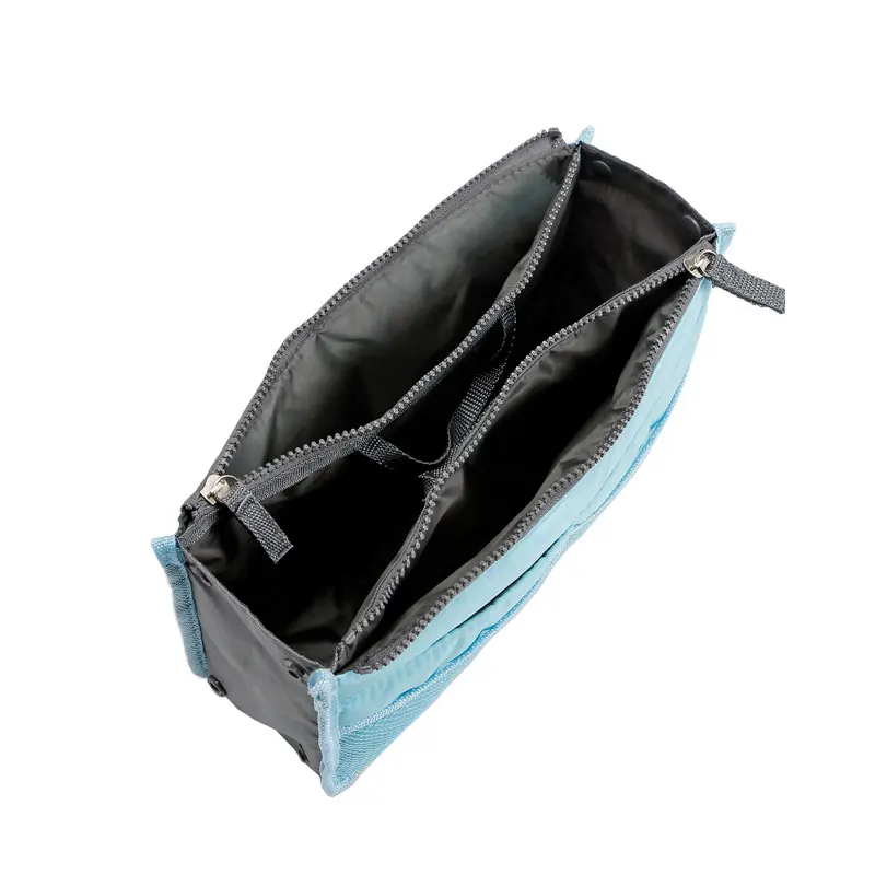 

Utility Multi Pocket Women Zipper Handbags Fashion Solid Color Soft Nylon Bag in Bag