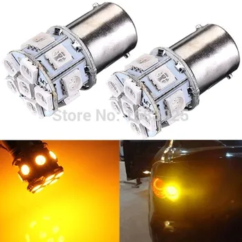 

Best Price 1156 BA15S 13 LED 5050 SMD Amber Yellow Car Auto Light Source Turn Signal Lamp Parking Bulb DC12V