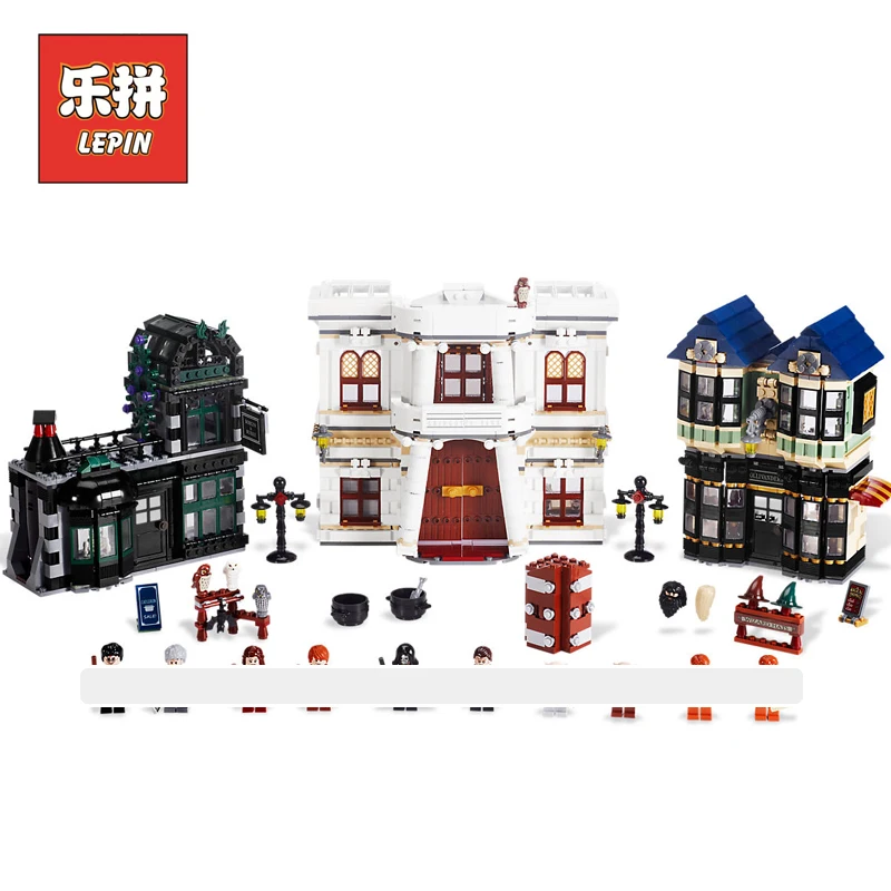 

Lepin 16012 2025Pcs Magic World Diagon Alley Set Model Building Kits Blocks Bricks Children Toys Movie Series Kids Gift 10217