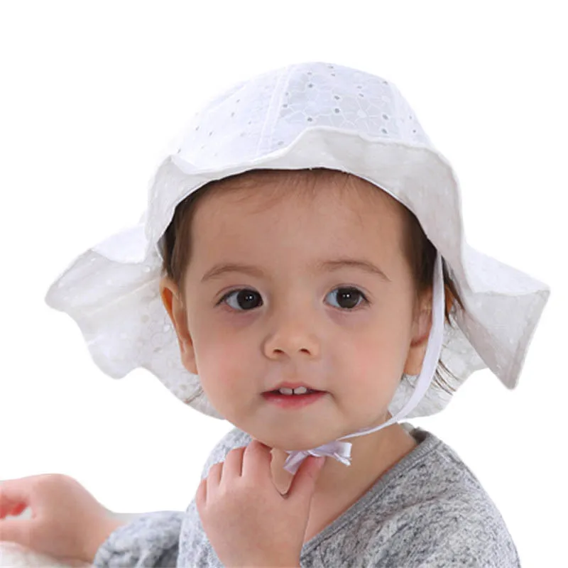 Lovely Lace Princess Baby Girl Wide Brim Sun Hats Baby Summer Outdoor