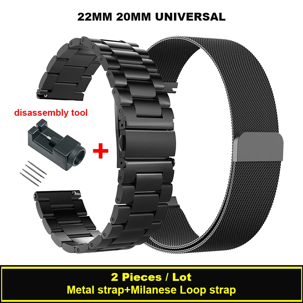 

22mm 20mm universal Milanese Loop Band for Samsung Galaxy Watch Gear S3 S2 Strap for HUAWEI GT/Garmin Vivoactive 3/Amazfit BIP