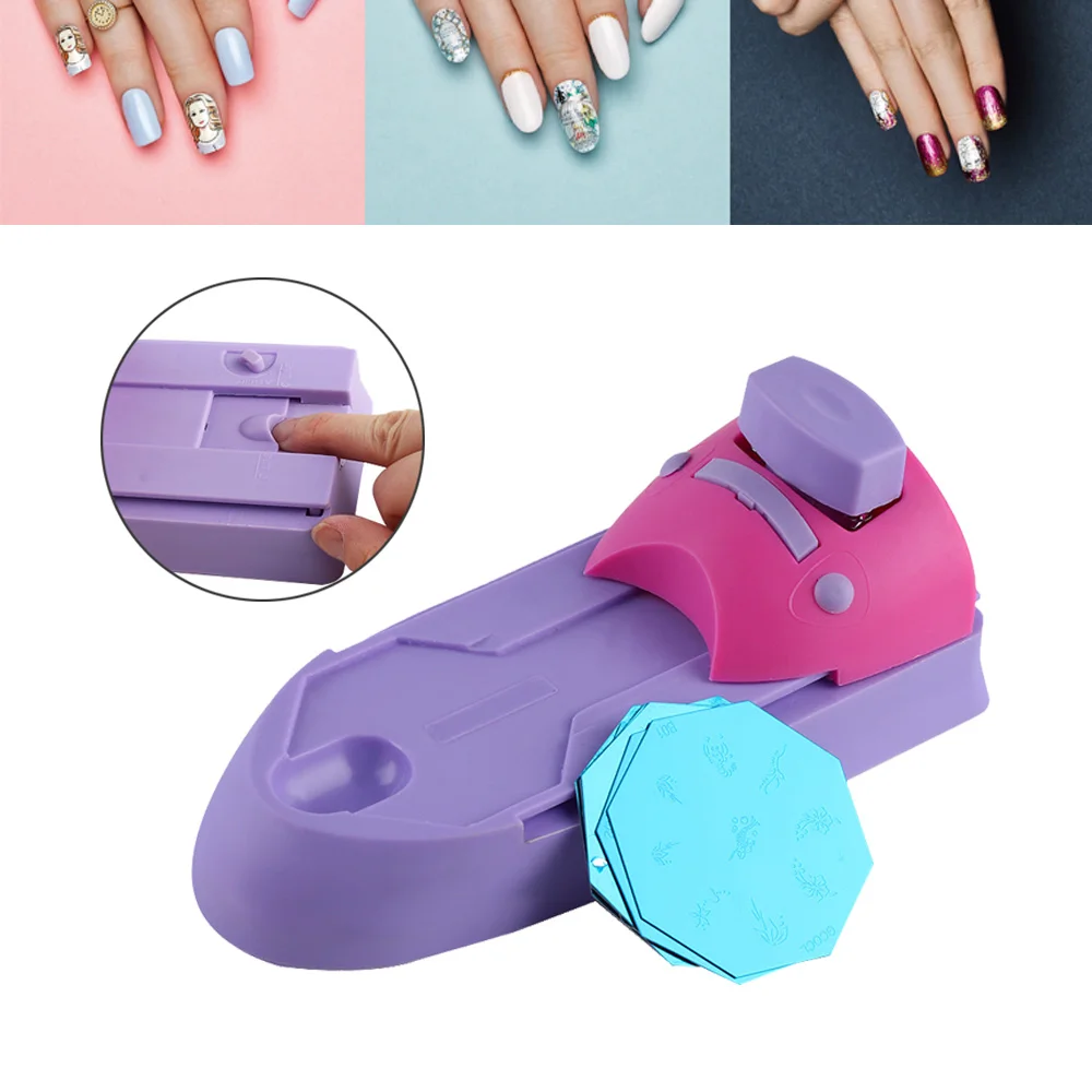 

1 Set Professional Nail Art DIY Pattern Printing Manicure Machine Stamp Stamper Tool Colors Drawing Polish Nail Printer Kit