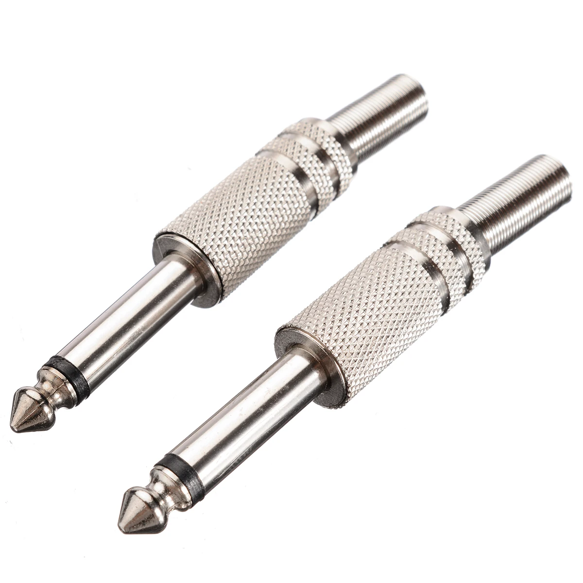 10pcs/lot 6.35mm Jack Mono Male Audio Plug Cable Wire Adapter Connector 1/4Inch Mono Terminal Plug Adapter