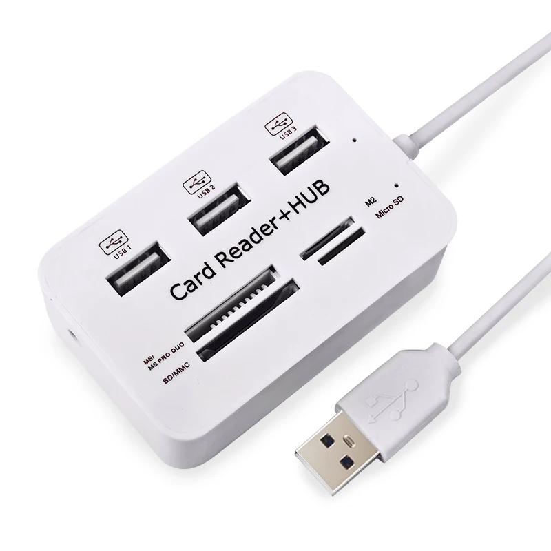 Cable Length: 26cm 3 x USB 3.0 Ports to USB 3.0 HUB Converter Color : White Black Computer & Networking 2 in 1 TF/SD Card Reader 