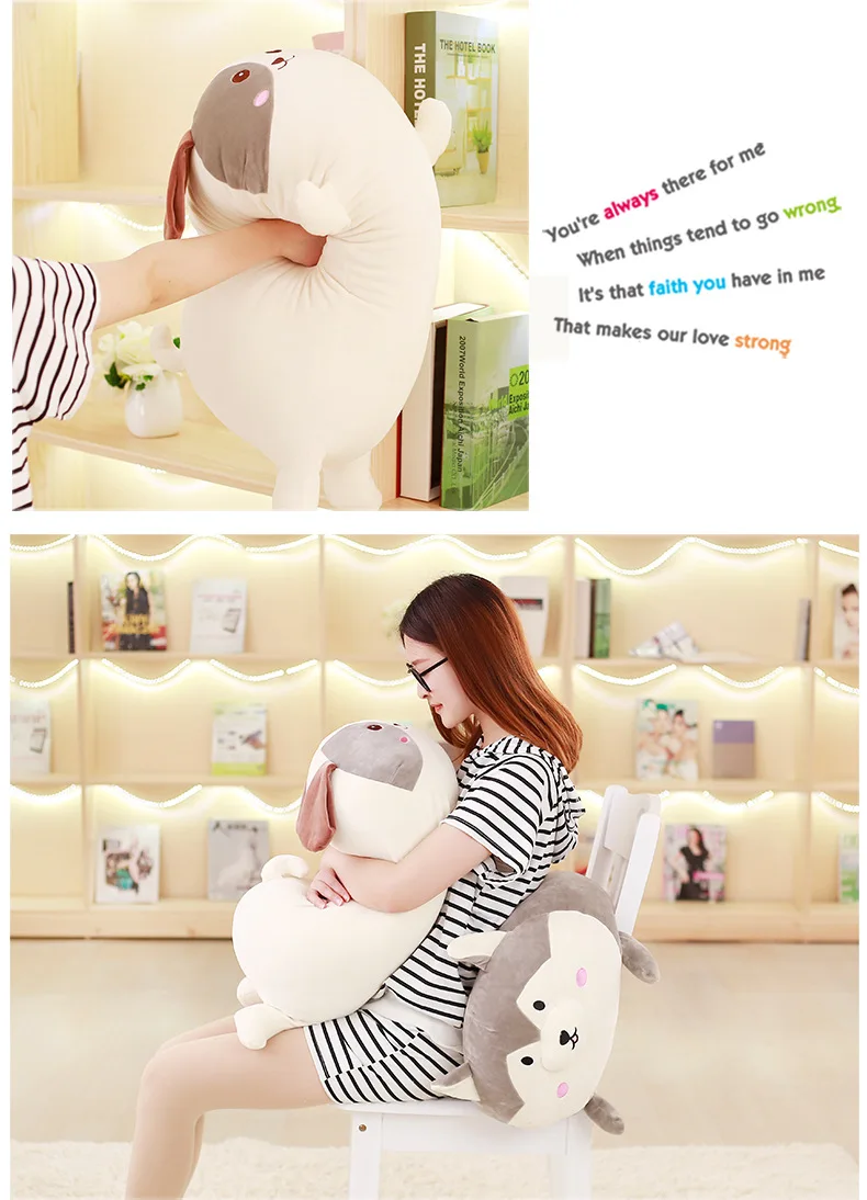 1pcs 4060cm Super Cute Dog Plush Toy Lovely Soft Stuffed Animal Fat Husky Dog Pillow Toys for Children Birthday Christmas Gift (15)