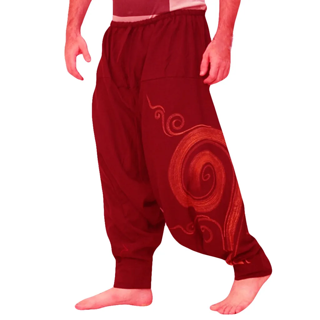 Men Ethnic Printed Overalls Casual Pocket Sport Yoga Work Casual Trouser Pants leggins yoga sports tights Dropshiping#XB25