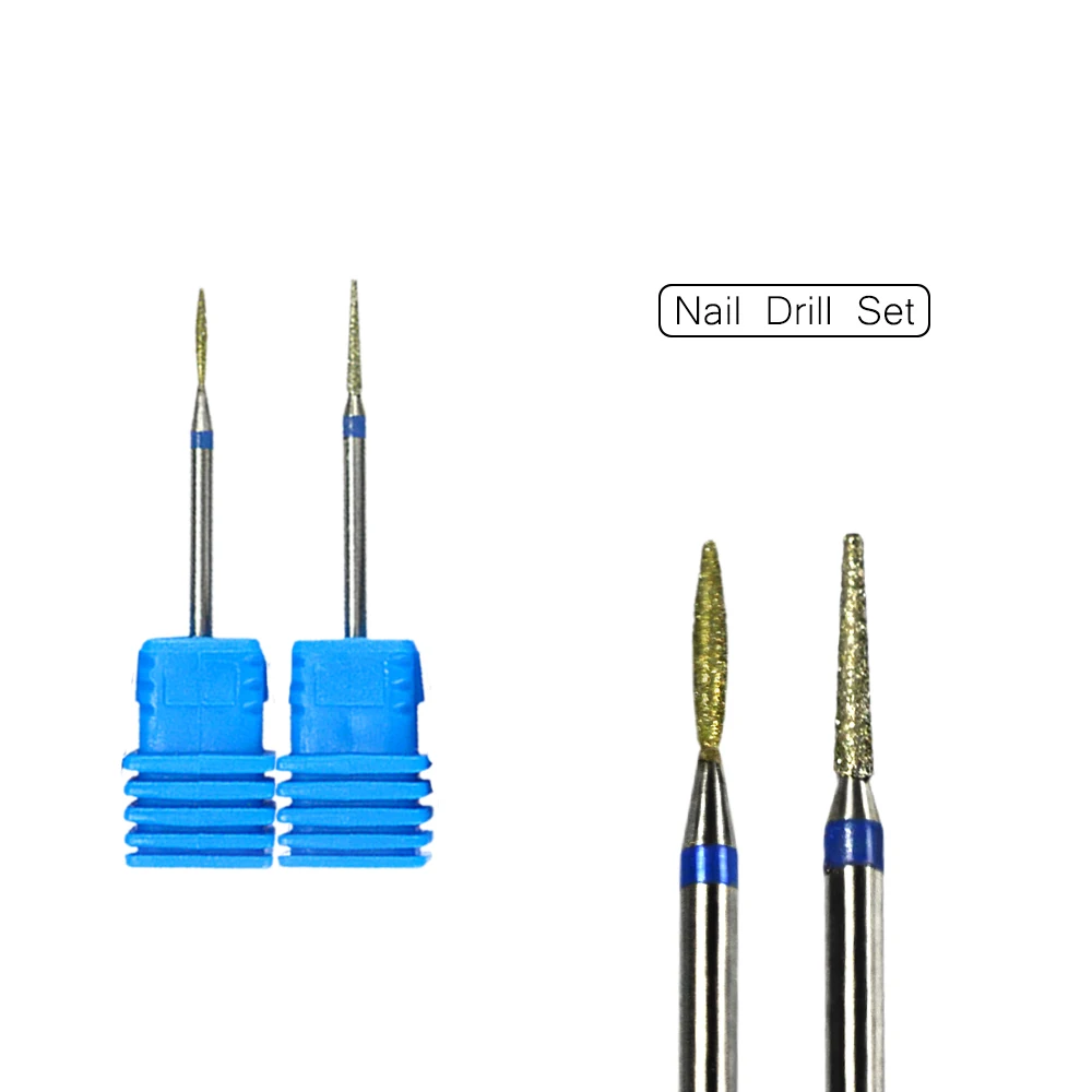 

2 Pcs Diamond Nail Drill Bit Burr Milling Cutter Stainless Steel Bits For Nail Manicure Electric Machine Accessory LAjg06-07