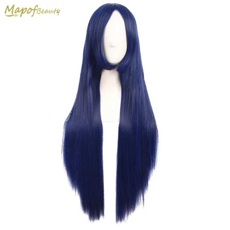 

Long Straight Hair Cosplay Wig 32" 15 Colors Black Gold Orange Blue Brown Green Pink Synthetic Wigs Heat Resistant MapofBeauty