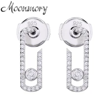 Moonmory, настоящее 925 пробы, серебро, чистый жемчуг, любовь, Винтажные серьги, кристалл, циркон(камень не перемещается), ювелирные изделия, серьги