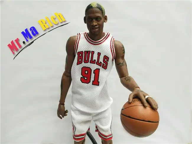 30 см баскетбольная звезда Rodman белый Джерси совместный подвижный кукла из смолы